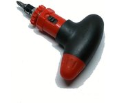 Juego de destornilladores con trinquete en T y llave hexagonal ajustable, funcionamiento mecánico, material de acero, cabezal de cambio rápido, herramientas manuales multifuncionales Ratchet wrench + 1 random screwdriver head