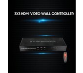Controlador de pared de vídeo 4K 3x3 MI TV, procesador de costura de pantalla, controlador de vídeo de pantalla de TV, pared EU Plug negro