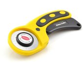 Venta directa de fábrica, cuchillo con mango de 45mm, cuchillo redondo giratorio, cuchillo de corte para tela, cuchillo de tela con rueda amarillo