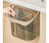 Cubo de basura transparente para colgar en la pared, con tapa, duradero, para el hogar, tocador y dormitorio.