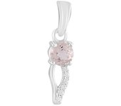 Colgante de plata con nano morganita de 0,515 ct y circonita cúbica. (2124085) persa rosa