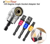 Adaptador de toma de ángulo de grado de impacto de 105 grados, herramienta eléctrica de mano, juego de extensión de controlador, soporte de destornillador, accesorio de tuerca para taladro Socket Adapter Set