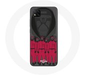 Coque Xiaomi Redmi 9C Squid Game Affiche masques personnages