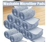 12/10 Uds. Almohadillas de microfibra de repuesto duraderas lavables paño de mopa para empujar el polvo para fregona plana exprimidora 33X12CM 10PCS gris