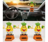 Adorno para el interior del coche con forma de piña que se balancea con energía solar, juguete decorativo para el hogar, regalo