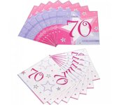 Amscan Servilletas Shimmer 70th (Paquete de 16) One Size blanco/color rosa