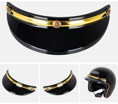 Protector solar para casco de motocicleta, 3 botones a presión, visera abatible hacia arriba y hacia abajo, estilo retro, piezas modificadas para hombres o mujeres gris