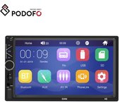 Podofo-Radio para coche 2 Din, reproductor MP5 para coche, reproductor de vídeo HD de 7 pulgadas, compatible con reproductor Bluetooth, espejo retrovisor, enlace FM, AUX, USB