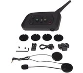 Auriculares Bluetooth para casco, IP65, resistentes al agua, con radio FM y alcance de conversación de 1000 m, intercomunicador para motocicleta