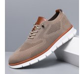 Zapatillas deportivas de malla con cordones para hombre - Zapatillas deportivas - Que absorben los golpes y son transpirables 39 marrón