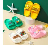 Zapatillas para niños Verano Dibujos animados Niño Niñas Hogar Muebles para el hogar Fondo suave Bebé usando una palabra Arrastrar 14 blanco