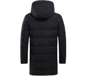 Chaqueta acolchada de algodón grueso con capucha de longitud media para hombre, moda de invierno XL negro