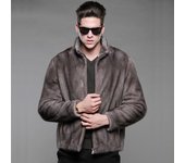 Otoño e Invierno nuevo abrigo de piel sintética de visón para hombre abrigo de piel de visón entero cuello alto piel de hombre adelgazante estilo corto 6XL