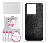 apgo Protective Skin Sticker for the back compatible with Xiaomi Redmi K60 Ultra, Wrap Film, Foil, Vinyl - Pattern Black Leather