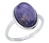 Bague Argent 'Meghan' améthyste argenté (rhodié) - 16x11 mm 54