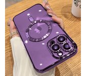 Funda de teléfono con carga inalámbrica magnética con revestimiento de lujo para iPhone 15 14 Pro Max 13 12 11 Pro Max XS Mini X XR 8 Plus Funda transparente de silicona suave a prueba de golpes iPhone 15 Pro Max azul