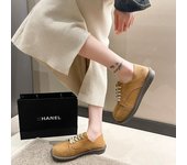 Zapatillas de deporte de punta ancha para mujer, zapatillas con cordones, zapatillas de media pantuflas estilo Harajuku para niñas, zapatillas de deporte vulcanizadas de piel sintética para mujer 35 beige