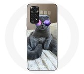 Coque Redmi Note 11 Pro 5G Chat avec Lunettes de vue violettes
