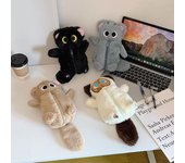 Estuche para lápices de peluche con diseño de gato de dibujos animados, bolsa de almacenamiento de papelería de gran capacidad, bolso para bolígrafos de moda, lindo estuche para lápices con diseño de gato de peluche, regalos A4
