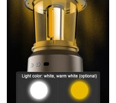 Linterna retro al aire libre portátil que acampa BT altavoz luz tienda lámpara USB recargable noche Handhel White