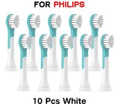 10 cabezales de repuesto para cepillo de dientes eléctrico infantil para Philixs Sonicare Kids serie HX3/HX6/HX8/HX9 blanco