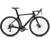 Bicicleta de carretera de fibra de carbono 24S 700C con freno de disco hidráulico doble integrado y manillar adecuado para entrega rápida tanto para hombres como para mujeres. 48cm negro