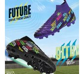 Zapatos de fútbol de caña alta para hombre, botas de fútbol deportivas con clavos largos para exteriores, botas de fútbol deportivas para jóvenes de gran tamaño 31 blanco