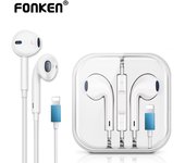 Fonken-auriculares internos Lightning con micrófono, Control de volumen, adecuados para auriculares internos con cable, enchufe de 3,5mm 3.5mm Plug blanco
