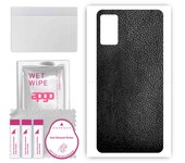 apgo Protective Skin Sticker for the back compatible with Cubot P50, Wrap Film, Foil, Vinyl - Pattern Black Leather