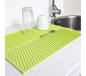Almohadilla de drenaje de silicona para cocina, tapete de secado para cuencos, platos y tazas, tapete de mesa duradero, tapete protector para encimeras de cocina gris