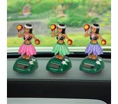 1 pieza de cabeza solar que se mueve y se balancea, decoración para el coche de niñas hawaianas, muñeca bailarina, accesorios para el coche, juguete de energía solar, adorno para el coche, estilo de coche