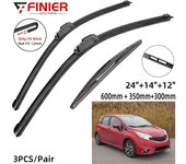 3PCS limpiaparabrisas para Nissan Versa Note 2014-2015 24  14  12  Fit Parabrisas delantero Parabrisas Ventana Cepillos Accesorios de corte 2014 2015