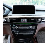 Textura de fibra de carbono para coche, Control central Interior, aire acondicionado, cubierta para marco de salida, embellecedor para BMW X5 X6 F15 F16 2014 - 2017