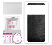 apgo Protective Skin Sticker for the back compatible with Xiaomi M4 5G, Wrap Film, Foil, Vinyl - Pattern Black Leather