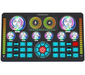 Tarjeta de sonido en vivo Mezclador de audio Grabación de escritorio Canto DC 5V Tipo-C Reducción de ruido de 3 velocidades BT 48V negro