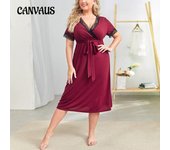 Vestido de verano para mujer, vestido de retales de manga corta con cordones a la moda de talla grande XL