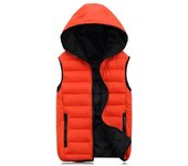 Chaleco sin mangas para mujer, chaqueta sin mangas para hombres y mujeres, chaleco de invierno cálido con capucha a la moda L ácida azul