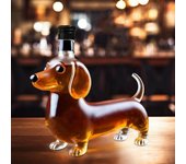 Botella de Whisky Dachshund Decantador de Whisky Divertido Decantador de Cristal Animal Único para Bar Decoración de Hogar Oficina A
