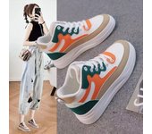 Zapatos deportivos de moda con bloqueo de color de alta calidad para mujer 2024 nuevos zapatos cómodos de suela gruesa para mujer 35 blanco