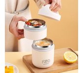 Taza de sopa de acero inoxidable 304 para niños con sello de cuchara, aislante para conservar el calor, lonchera bento para niños y estudiantes.