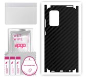 apgo Protective Skin Sticker for the back+sides compatible with Samsung Galaxy A52 4G, Full Wrap Film, Foil, Vinyl - Pattern Carbon Black