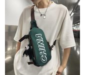 Bolso de pecho para hombre, bolso de hombro deportivo para mujer, bolso pequeño con letras, bolso para teléfono móvil para estudiante blanco
