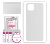apgo Protective Skin Sticker for the back compatible with Oppo Reno4 Z 5G, Wrap Film, Foil, Vinyl - Pattern Transparent Carbon