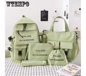 Mochilas para mujeres, mochilas para estudiantes de secundaria, mochilas para el campus, mochilas para mujeres de gran capacidad, bolsos para computadora de oficina, mochila de cinco piezas para mujeres five piece