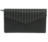 Cartera Imogen de piel con detalle de puntada para mujer/señora de los condados del este One Size marfil/negro
