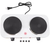 Estufa eléctrica portátil de 2000 W con doble placa calefactora para cocina, dormitorio y oficina.
