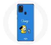 Coque pour Samsung Galaxy A21S Bangtan BTS BT21 Chimmy Jimin Fond Bleu
