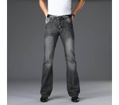 Vaqueros acampanados grandes para hombre, corte de bota, pierna acampanada, ajuste holgado, cintura alta, pantalones vaqueros de mezclilla clásicos de diseñador para hombre, pantalones vaqueros holgados 28 gris
