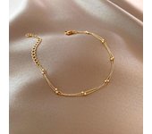 Pulsera de bola pequeña para mujer, brazalete de color chapado en oro vintage, cadena llamativa para mujer, joyería, pulsera oro