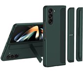 Funda 2 en 1 con ranura para bolígrafo extraíble y soporte para Samsung Galaxy Z Fold 5, 4 y 3, carcasa rígida mate, resistente a los golpes y respetuosa con la piel para Fold5 For Galaxy Z Fold 3 negro